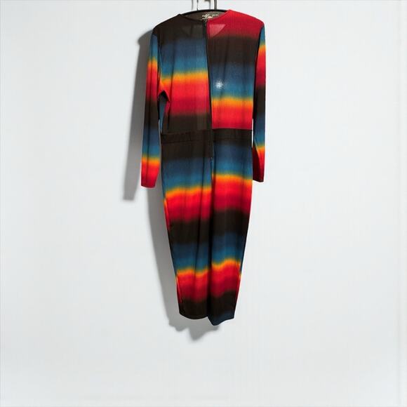 Vibrant Striped Long Sleeve Dress - Picture 3 of 3